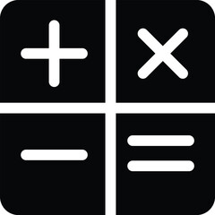 Obraz premium Minimalist calculator icon suitable for finance, mathematics, accounting, apps, business dashboards, or educational user interfaces. Flat, outlined, and filled version included.
