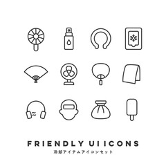 UIアイコンセット（冷却・熱中症対策） | Friendly UI Icons (Cooling & Summer Care)