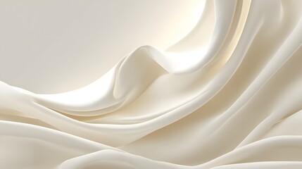 Obraz premium Smooth, flowing fabric drapes in a soft cream tone.