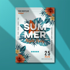 beautiful summer party flyer template design