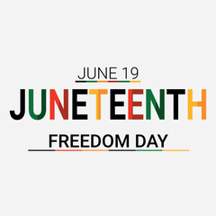 Juneteenth, Freedom Day abstract poster, card, banner, June 19. Vector stock illustration