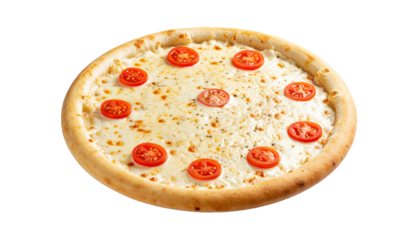 Thin crust pizza with cheese and tomato PNG