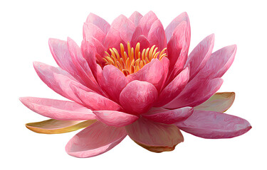 Beautiful pink lotus flower isolated on transparent background.