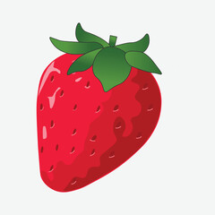 Strawberry Fruit Vector Illustration – Fresh and Juicy Hand-Drawn Design