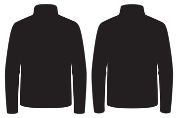 Zippered jacket front and back view mockup for fashion and apparel design