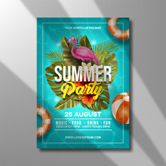 modern summer party flyer invitation template design