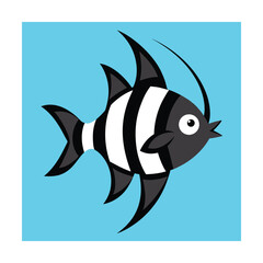 Obraz premium Banggai Cardinalfish in Flat and Line Art Version