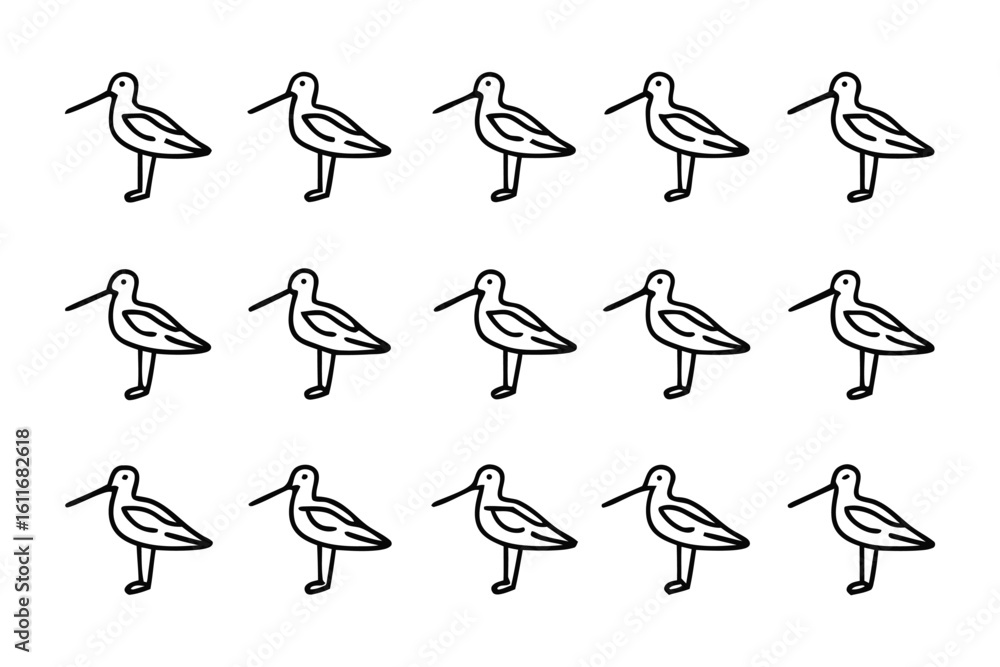 Poster minimalist bird pattern: a clean and simple design showcasing a repetitive pattern of stylized bird 