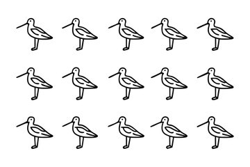 Minimalist Bird Pattern: A clean and simple design showcasing a repetitive pattern of stylized bird illustrations in a cohesive layout. 