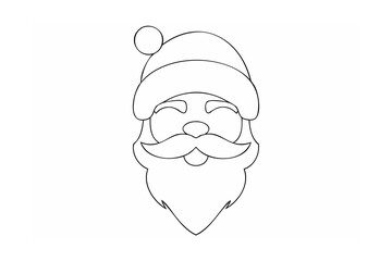 Santa Claus face with hat and beard Christmas holiday