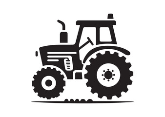 Obraz premium Tractor silhouette vector illustration