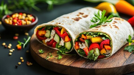 Vegan Organic Fresh Vegetable Wraps