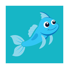 Obraz premium Goby Fish in Flat and Outline Swimming Pose