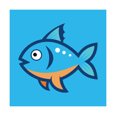 Grunt Fish in Cartoon Flat and Outline Art Style