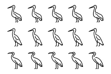 Abstract Heron Silhouette Pattern: An artful pattern of stylized heron silhouettes, showcasing elegant avian form, creating a striking design element.