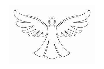 Angelic figure with outstretched wings and halo vector