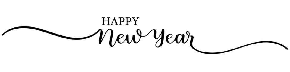 Happy New Year calligraphy hand drawn text vector eps