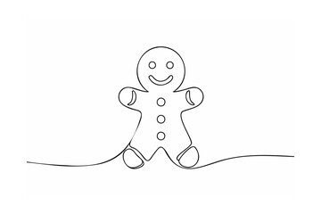 Fototapeta premium Gingerbread man with happy face and buttons cookie