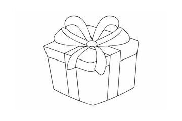 Gift box with ribbon bow present