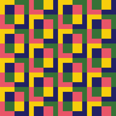 Pattern created from yellow, green, pink and blue squares
