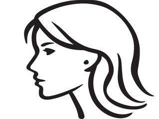 Stylish Woman Icon Minimalist 2D Vector Elegant Artwork  