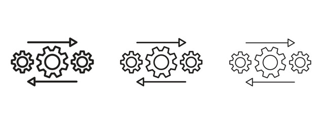 Operation icons. Outline or line icon design bundle.