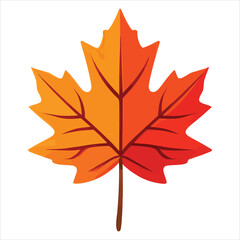 Naklejka premium Vibrant Maple Leaf Illustration Displaying Autumnal Hues Symbolizing Seasonal Transition And Natural Beauty A Captivating Representation Of Fall