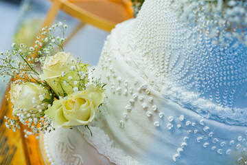 wedding cake with flowers
