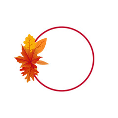 Autumn Leaves Circular Frame  Modern Logo for Branding
