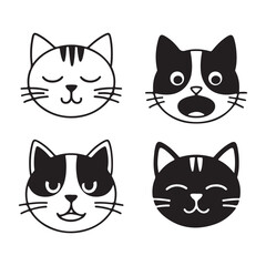 Cat Faces Icon Set