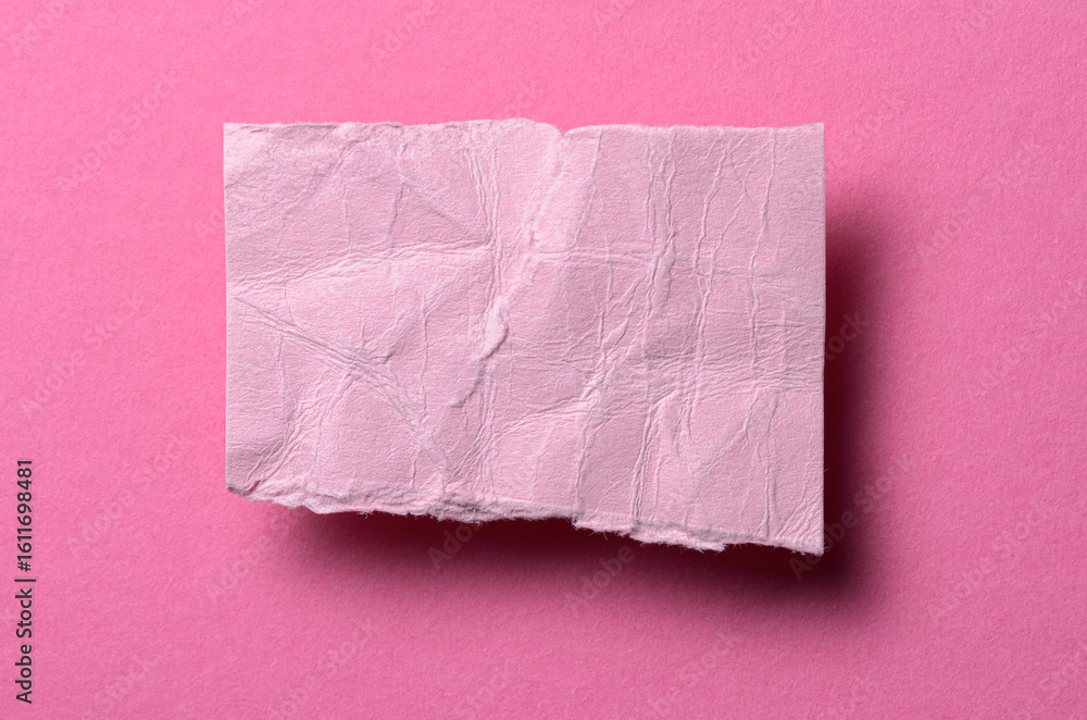 Poster one single torn ripped wrinkled crumpled blank paper note with shadow and copy space for text on pin