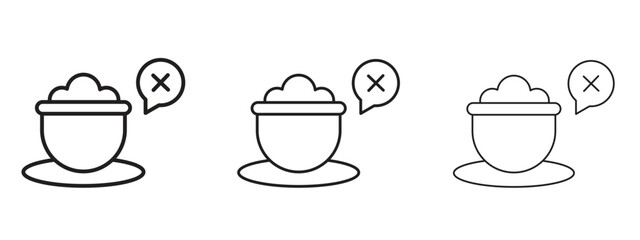 Lack of appsetite icons. Outline or line icon design bundle.