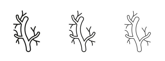 Human artery icons. Outline or line icon design bundle.