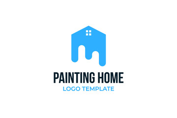 Painting home logo design template vector illustration