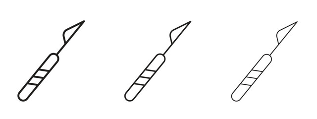 Harpoon icons. Outline or line icon design bundle.