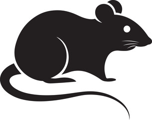 Silhouette of a Mouse in Profile Cleverly Designed With Curving Lines a Simple yet Effective Rodent Representation