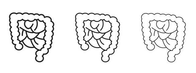 Gut icons. Outline or line icon design bundle.