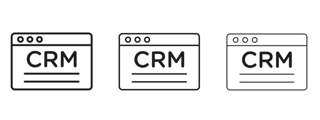 CRM icons. Outline or line icon design bundle.
