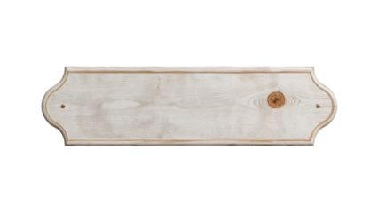 Aged wood sign with natural knot, isolated on transparent background ready for text