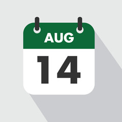 August 14 Minimalist Calendar Icon