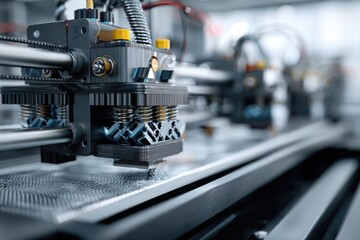 3D printer nozzle extruding filament onto build plate