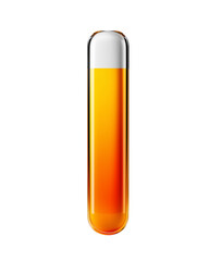 glossy ultra realistic glass progress bar that gradually fills with orange and shows progress status on white background