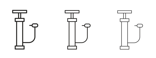 Air pump icons. Outline or line icon design bundle.