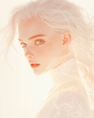 Minimalist beauty close-up with buzzed hair