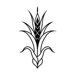 Snake Plant Tribal Tattoo Design Concept
