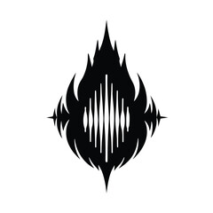 Flame Shaped Sonic Frequency Glyph Design