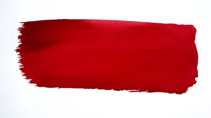 A horizontal, vibrant red paint stroke on a white background.