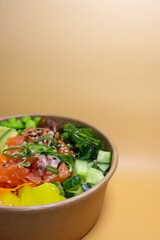 Fresh Salmon Poke Bowl with Vegetables