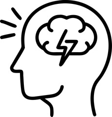 mental health vector icon on white or transparent background. brain Stroke icon collections. Editable Stroke icon collection Outline icon.