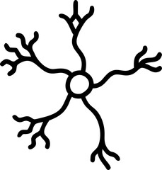 neuron vector icon on white or transparent background. brain Stroke icon collections. Editable Stroke icon collection Outline icon.